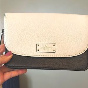 Kate Spade Black and White Crossbody Bag with Minimalist Design NWOT